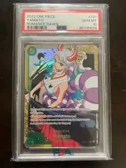 One Piece CCG 2022 Romance Dawn Yamato OP01-121, PSA 10 - Image 1