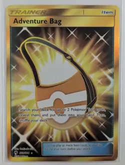 Adventure Bag Gold Secret 228/214 Sm-Lost Thunder Holo Pokemon Card Near Mint - Image 1