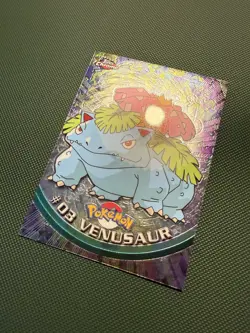 Venusaur Topps Chrome Series #1 Pokemon Card #03 TV Animation - MP - Image 2
