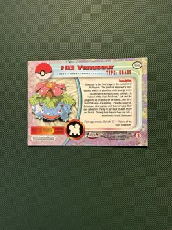 Venusaur Topps Chrome Series #1 Pokemon Card #03 TV Animation - MP - Image 3