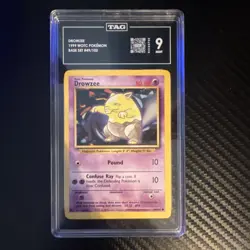 Pokemon Drowzee 1999 Wizards Base Set 49/102 TAG Mint 9 Graded Card - Image 1