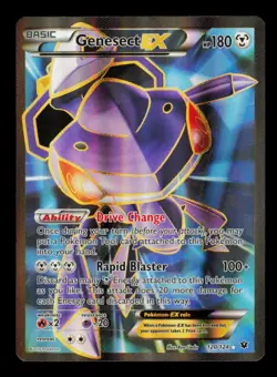 Pokemon Card Genesect EX 120/124 Fates Collide Full Art FA Rare Holo LP 2016 - Image 1
