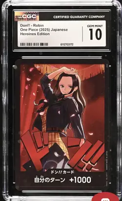 2025 ONE PIECE JPN HEROINES ED DON!! ROBIN CGC 10 GEM MINT WAIFU - Image 1