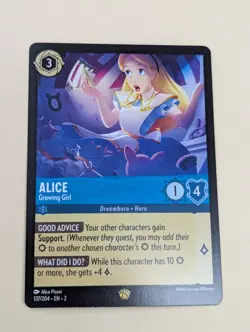 Disney Lorcana Alice - Growing Girl 137/204 Legendary NON-FOIL NM - Image 1