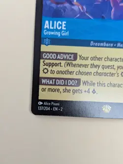 Disney Lorcana Alice - Growing Girl 137/204 Legendary NON-FOIL NM - Image 3