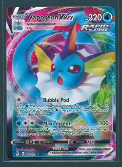 Pokemon TCG VAPOREON VMAX Evolving Skies Holo Ultra Rare Card 030/203 - Image 1