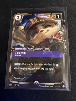 Riftbound League of Legends TCG Teemo Promo Card 197/298 English NM - Image 1