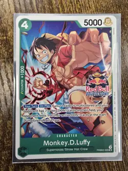 Red Bull X One Piece Card Game Double Don!! Monkey D Luffy Promo + Foil Don Set - Image 3