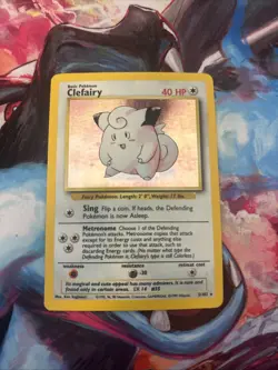 Pokemon TCG Clefairy Base Set Holo Unlimited Rare Card 5/102 LP FREE SHIPPING - Image 1