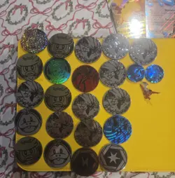 Pokemon Tcg Lot Of 23 Coins/10 Jumbo Cards/1 Pin Rare Lot - Image 2