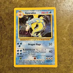Pokemon TCG Gyarados Holo 6/102 Base Set Card LP Condition - Image 1
