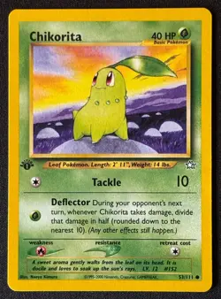 1st Edition Chikorita - Neo Genesis - #53/111 - Vintage Pokemon Card 2000 WOTC - Image 1
