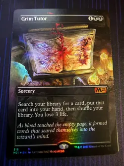 MTG Grim Tutor Borderless Foil Core Set 2021 M21 Mythic Rare NM - Image 1