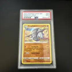 PSA 9 Donphan SWSH067 STAFF Stamped Vivid Voltage Prerelease Gold Mint Pokemon - Image 1