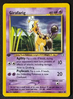 1st Edition Girafarig - Neo Genesis - #58/111 - Vintage Pokemon Card 2000 WOTC - Image 1
