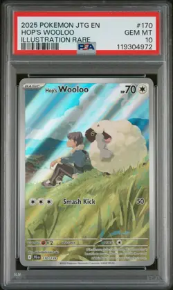 2025 POKEMON JTG EN-JOURNEY TOGETHER ILLUSTRATION RARE #170 HOP'S WOOLOO PSA 10 - Image 1