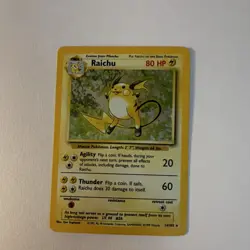 Pokemon TCG Raichu Base Set Holo Rare 14/102 80 HP English Ken Sugimori - Image 1