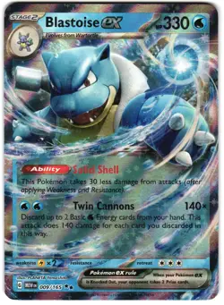 Blastoise EX Holo 9/165 Pokemon SV: `Scarlet & Violet 151 - Image 1