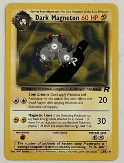 Dark Magneton 28/82 Rare Team Rocket Unlimited Pokemon LP+ 2000 Vintage WOTC - Image 2