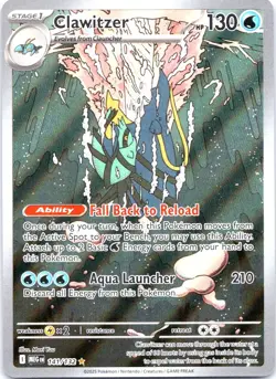 Pokemon TCG Clawitzer 141/132 Illustration Rare Secret Rare MEG NM 2025 - Image 1