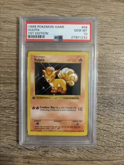 Pokemon Vulpix Base Set Shadowless 1st Edition #68 PSA 10 Gem Mint - Image 1