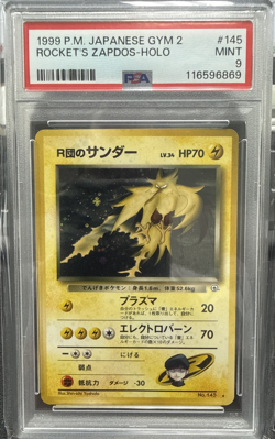 1999 POKEMON JPN GYM 2 #145 ROCKET'S ZAPDOS-HOLO PSA 9 - Image 1