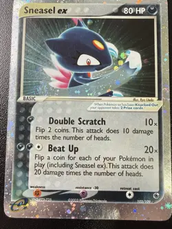 Pokemon Sneasel ex 103/109 EX Ruby & Sapphire Holo EX 80 HP Darkness LP - Image 5