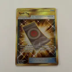 Spell Tag (Secret) 235/214 - Pokemon SM Lost Thunder Gold Rare Full Holo Foil NM - Image 1
