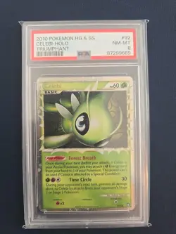 2010 POKEMON HEARTGOLD & SOULSILVER TRIUMPHANT #92 CELEBI-HOLO PSA 8 - Image 1