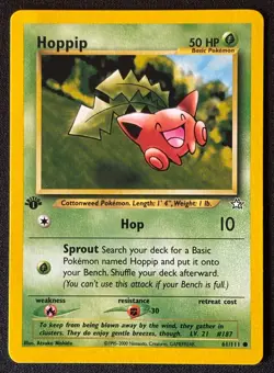 1st Edition Hoppip - Neo Genesis - #61/111 - Vintage Pokemon Card 2000 WOTC - Image 1