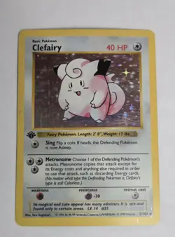 Pokemon Clefairy 1st Edition Holo Rare Base Set Card 5/102 Wizards of the Coast - Image 1