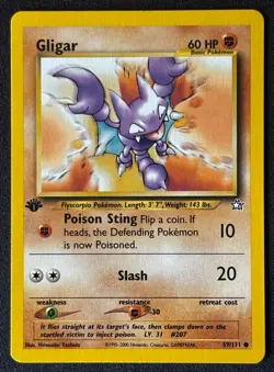 1st Edition Gligar - Neo Genesis - #59/111 - Vintage Pokemon Card 2000 WOTC - Image 1