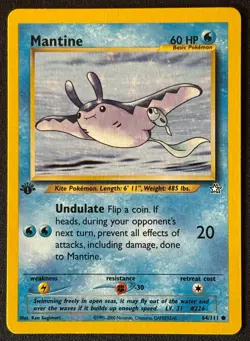 1st Edition Mantine - Neo Genesis - #64/111 - Vintage Pokemon Card 2000 WOTC - Image 1