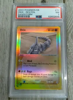 PSA 7 Onix Reverse Holo 2003 Pokemon EX Sandstorm 71/100 - Image 1