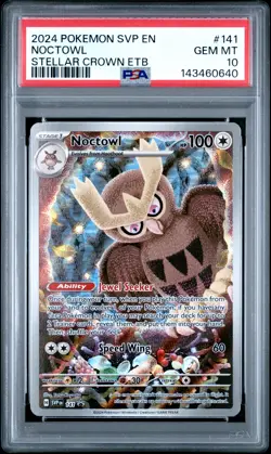 2024 POKEMON SVP EN-SV BLACK STAR PROMO #141 NOCTOWL PSA 10 - Image 1