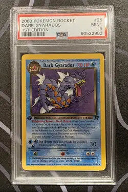 Pokemon Dark Gyarados 1st Edition Team Rocket PSA 9 25/82 70 HP - Image 1