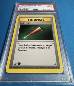 1st Edition FULL HEAL 👀 PSA 9 👀 1999 Pokemon Shadowless Base Set 82/102 📈 - Image 3