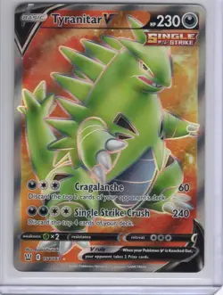 Pokemon TCG Tyranitar V (Full Art) 154/163 SWSH05: Battle Styles Ultra Rare NM - Image 1
