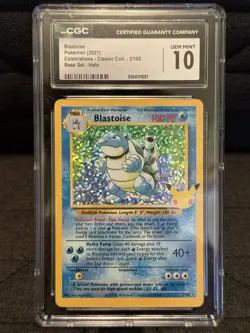 Pokemon Blastoise Celebrations Classic Collection 2/102 Holo CGC 10 - Image 1