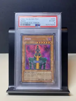 Yu-Gi-Oh! TCG Jinzo PSV-000 Unlimited Secret Rare PSA 6 (Reverse Foil Error) - Image 1
