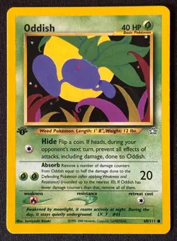 1st Edition Oddish - Neo Genesis - #68/111 - Vintage Pokemon Card 2000 WOTC - Image 1
