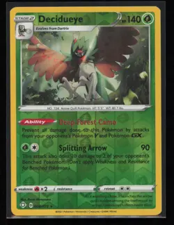 Decidueye 008/072 Pokemon Shining Fates Rare Near Mint Reverse Holo Card - Image 1