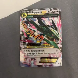 Pokemon M Rayquaza EX 76/108 Ultra Rare Full Art Holo Roaring Skies Card - Image 1