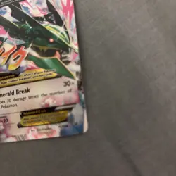 Pokemon M Rayquaza EX 76/108 Ultra Rare Full Art Holo Roaring Skies Card - Image 5