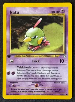 1st Edition Natu - Neo Genesis - #67/111 - Vintage Pokemon Card 2000 WOTC - Image 1