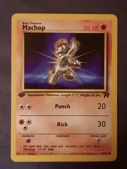 Pokemon Card Team Rocket 1st Edition Regular Finish Machop 59/82 ( MINT ) - Image 3