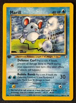 1st Edition Marill - Neo Genesis - #66/111 - Vintage Pokemon Card 2000 WOTC - Image 1