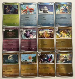 Pokemon TCG 12 Card Mega Evolution Reverse Holo Lot No Duplicates Snover Sobble - Image 1