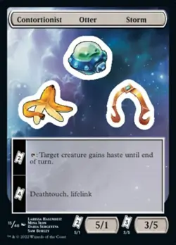 MTG Unfinity Sticker Sheet - Contortionist / Otter / Storm #015 - Image 1