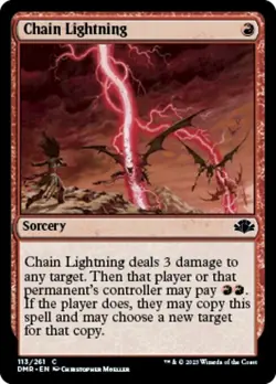 MTG Dominaria Remastered *FOIL* C Chain Lightning #113 - Image 1